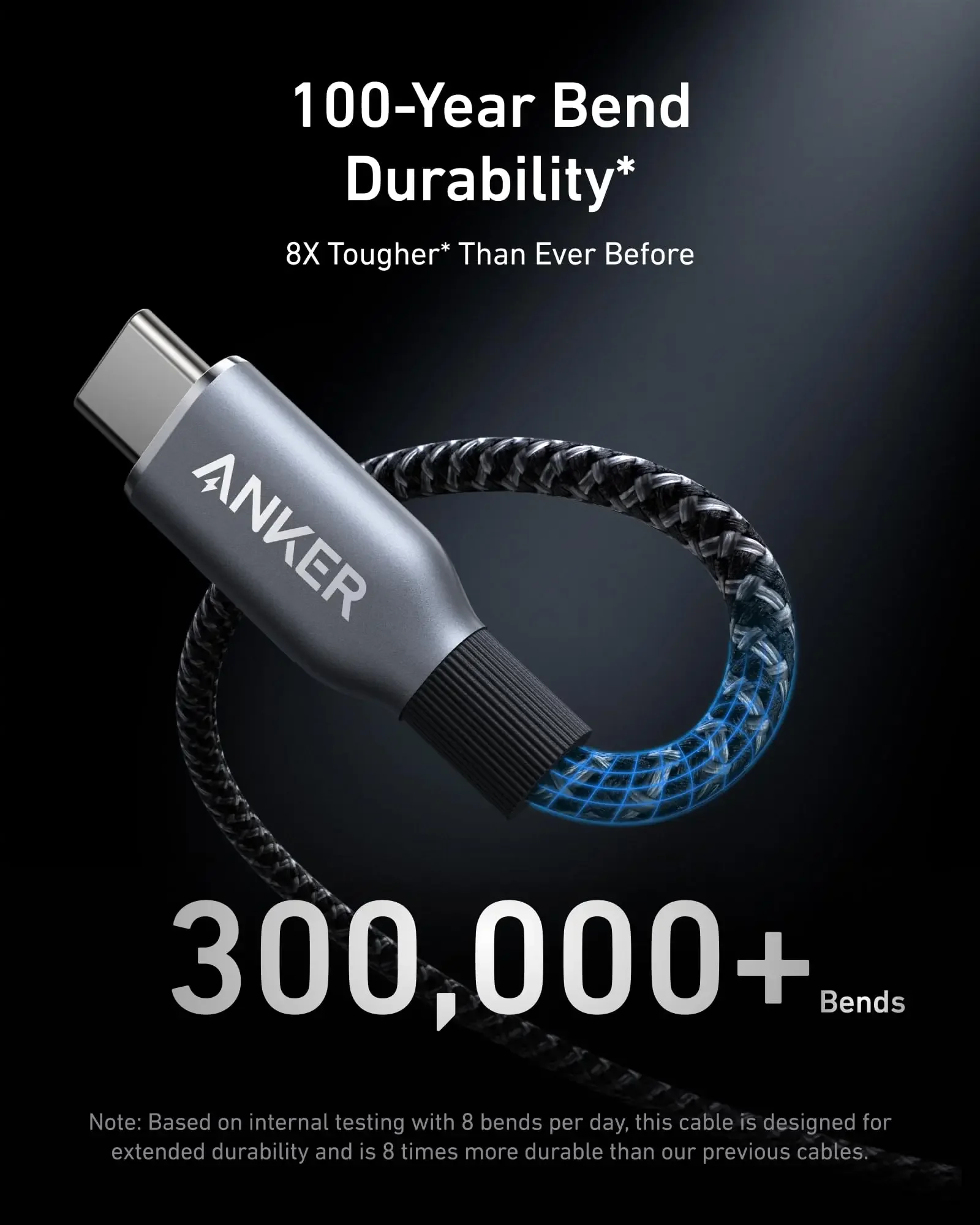 Anker Prime USB C-USB C 케이블, 240W 3피트 고속 충전 USB C 케이블, 100년 굽힘 내구성을 갖춘 재활용 편조 나일론
