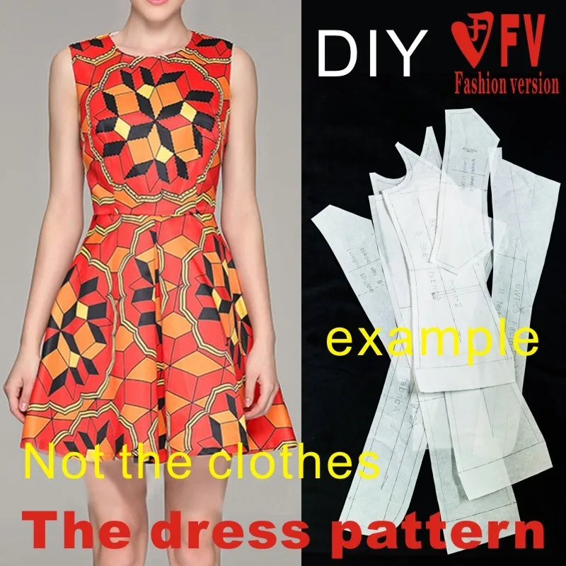 Dresses Sewing Pattern Template Cutting Drawing Clothing DIY BLQ-106