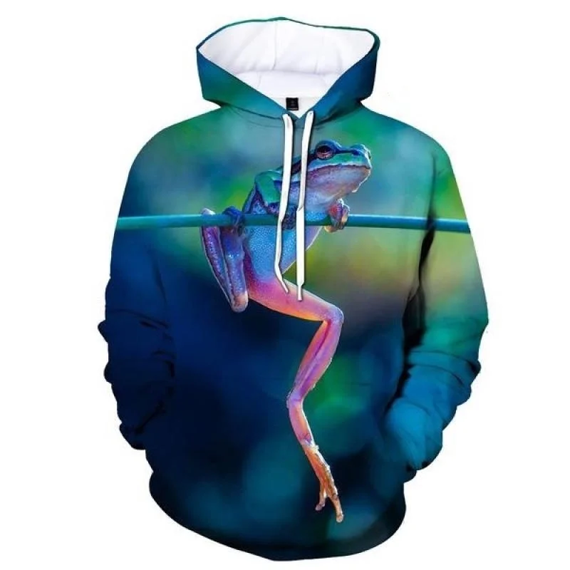 thumbnail image 1 of Sudadera con capucha de rana arbórea linda para hombres y niños, sudadera con capucha de gran tamaño con gráficos de animales impresos en 3D, sudadera con capucha de manga larga, ropa de calle, 1 of 5