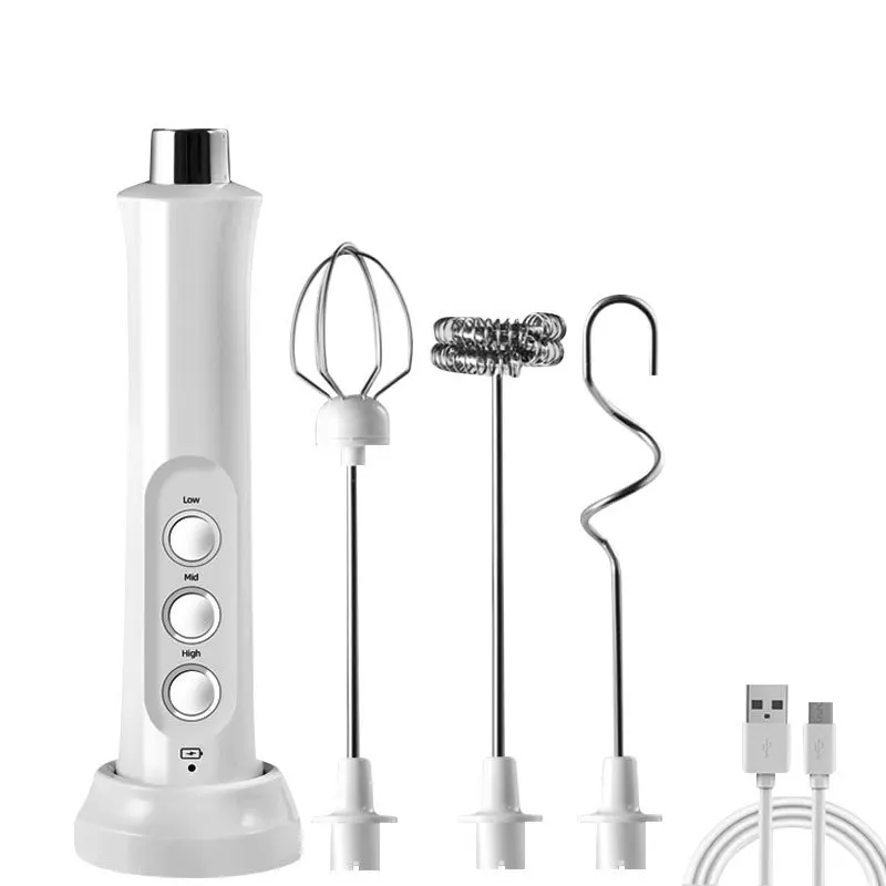 Portable Rechargeable Electric Milk Frother Foam Maker Wireless Handheld Foamer Drink Mixer Coffee Frothing Wand