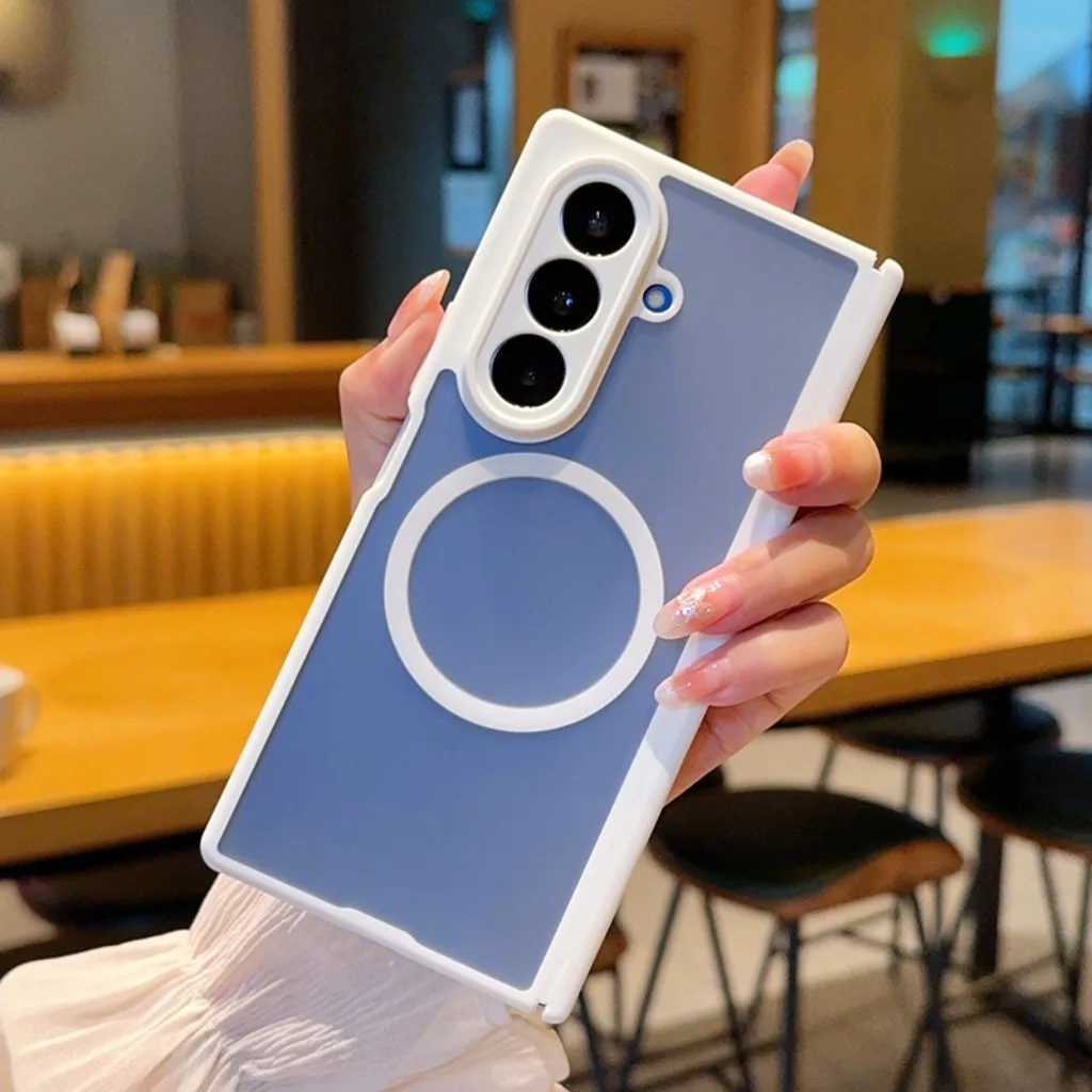 Matte Translucent Magnetic Phone Case with Full Hinge Protection