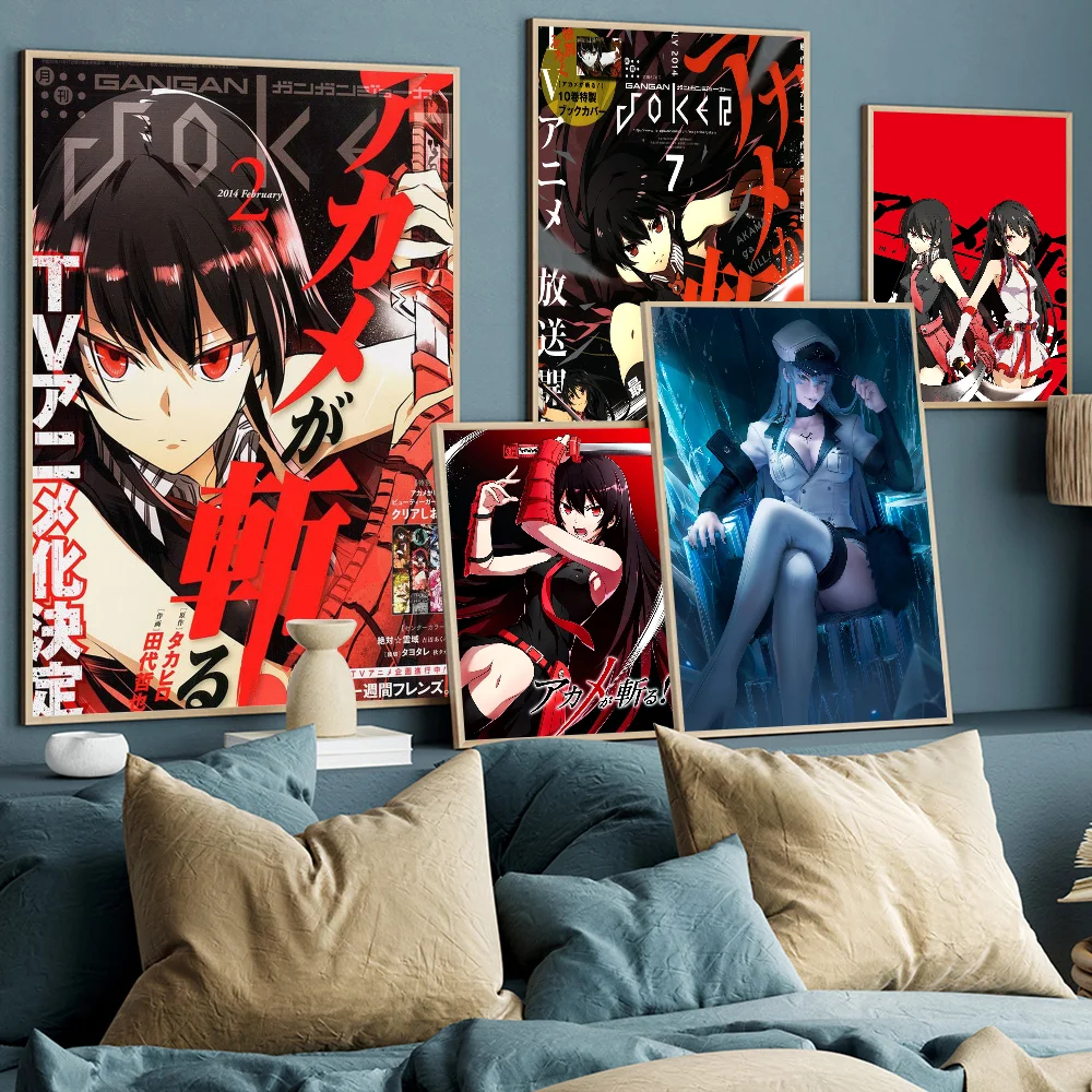 Akame Ga Kill Anmie Vintage Posters Sticky Vintage Room Home Bar