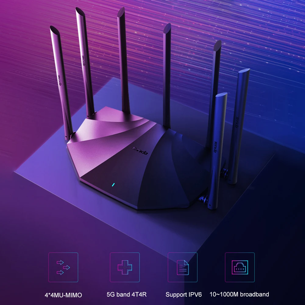 

AC23 Gigabit Dual-Band Wireless Router 2.4G 5GHz 2100Mbps Wifi Repeater 7*6dBi Gain Antenna Wider Coverage WiFi Signal Amplifier