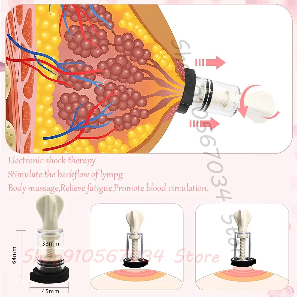Nipple Vacuum Sucker Pump By Power Box for Women Electric Stimulation Physiotherapy Breast Massager Bdsm Electric Shock Sex Toys