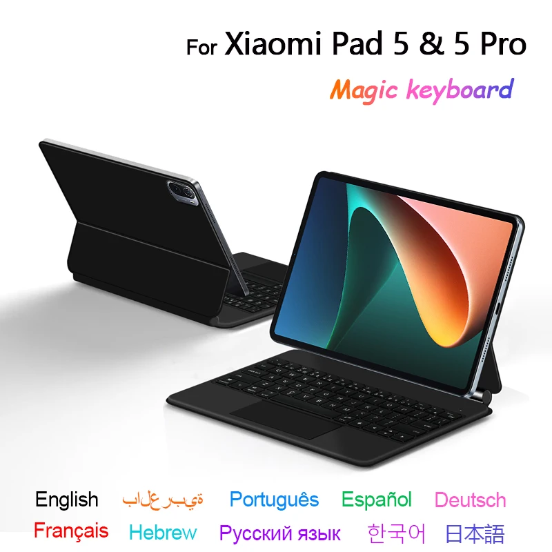 Teclado Mágico Retroiluminado para Xiaomi mi Pad 11 mi Pad Pro Tablet Smart Cover Design Flutuante Trackpad Capa de Teclado 2023
