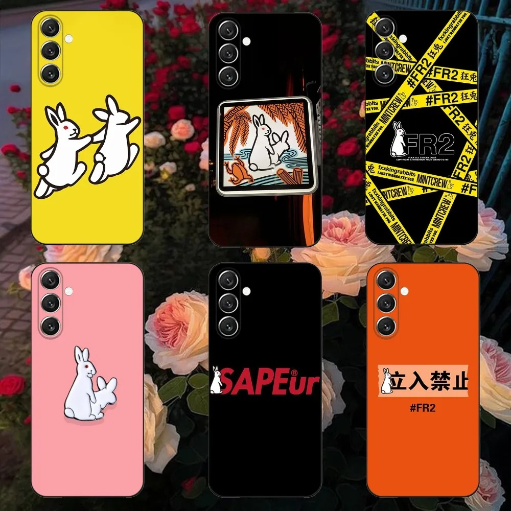 Модный чехол Crazy Rabbit для телефона Samsung Galaxy A13,A21s,A22,A31,A32,A52,A53,A71,A80,A91, мягкий черный Чехол
