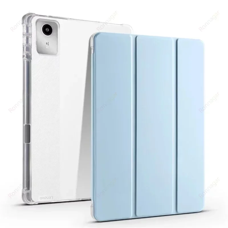 Slim Folding Soft Protective Case with Pencil Holder and Translucent Back