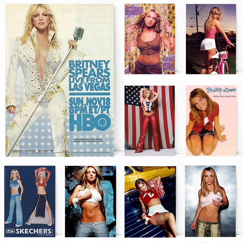 Retro Singer Britney Spears Poster Baby One More Time Millennium Canvas Painting Stampe Wall Art Pictures Home Decor Fans Gift