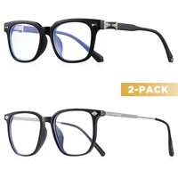CRIXALIS 2 pièces classique carré Anti lumière bleue lunettes hommes lecture livres lunettes femmes lunettes de Prescription ordinateur lunettes 5