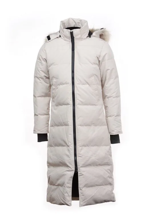 

Down jacket long section stand-up collar version hair collar removable design warm and cozy 2023 winter new 1019