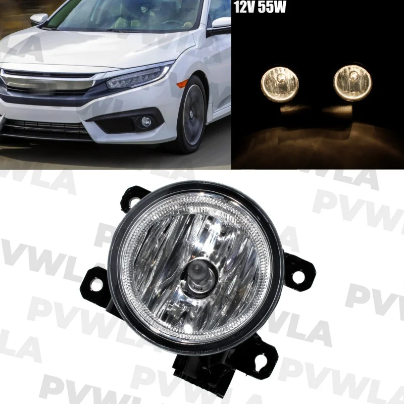 

For Honda Civic 2016 2017 2018 2019 2020 2021 Left Side Front Bumper Fog Light Fog Lamp With Halogen Bulbs