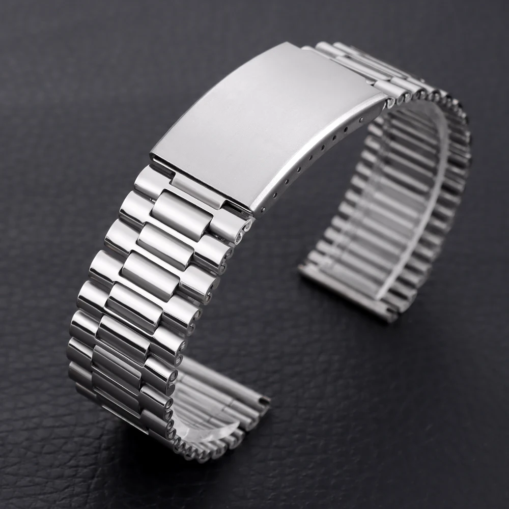 Sleek Stainless Steel Universal Watch Strap - Elegant Metal Band for Business and Casual Wear