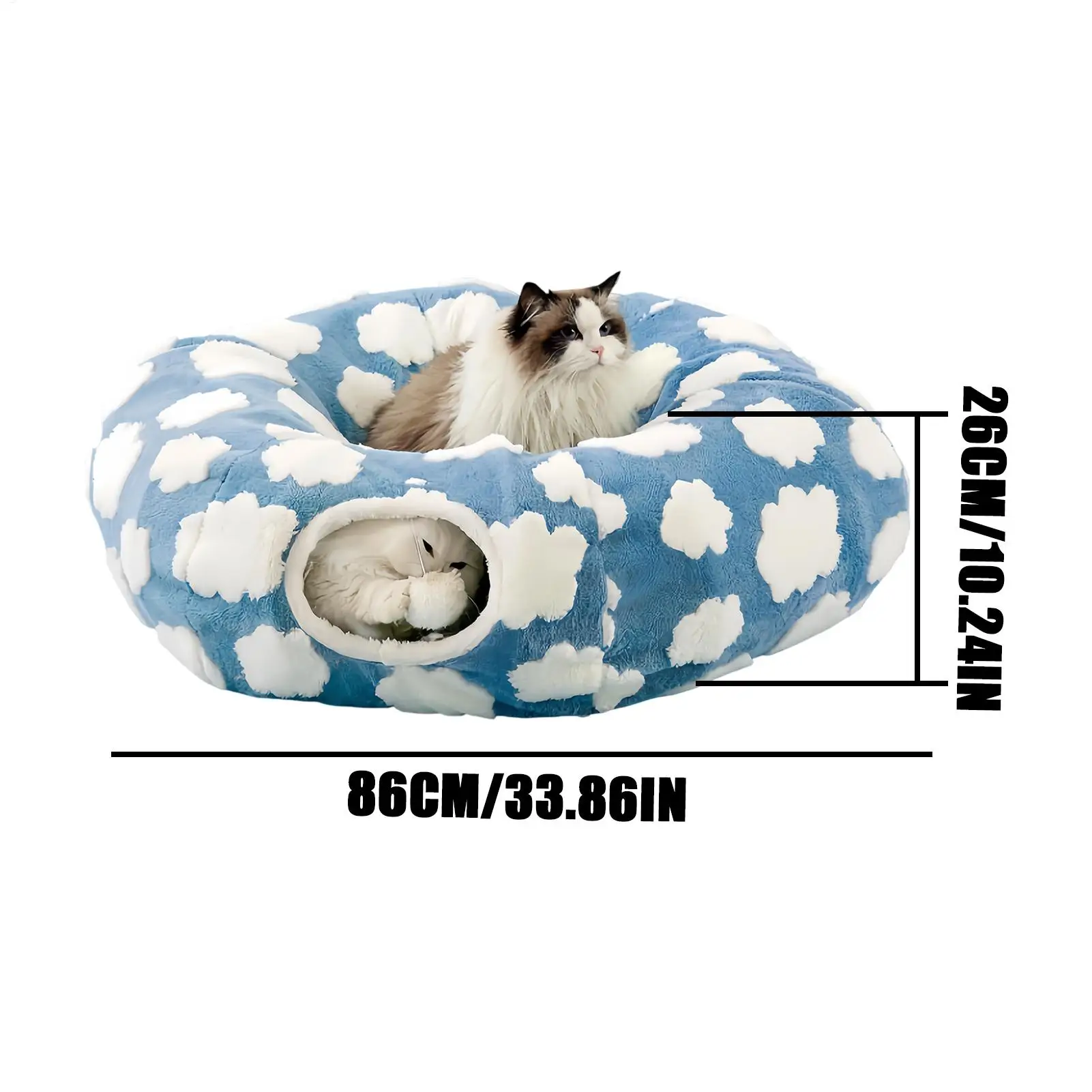 Cat Tunnel Bed Washable Cute Nest Tunnel Cat Bed Cave Interactive Toys For Kitten Puppy Small Dog Bunny Pet Enrichment Indoor
