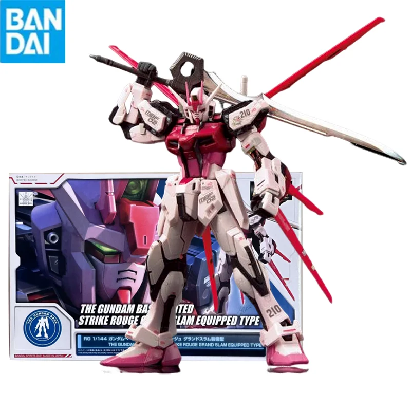 

Bandai Gunpla Rg 1/144 Strike Rouge Grand Slam Equipped Gundam Assembly Model Collectible Robot Kits Models Figures Kids Gift