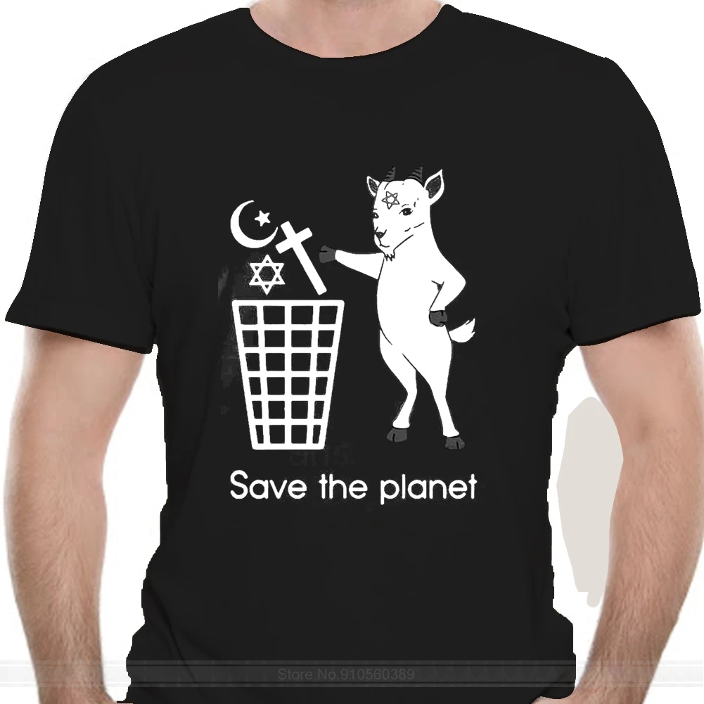 

Goat Satan Save The Planet Shirt male brand teeshirt men summer cotton t shirt