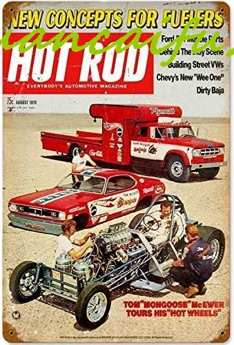 Targa in metallo vintage Hot Rod Magazine, decorazione