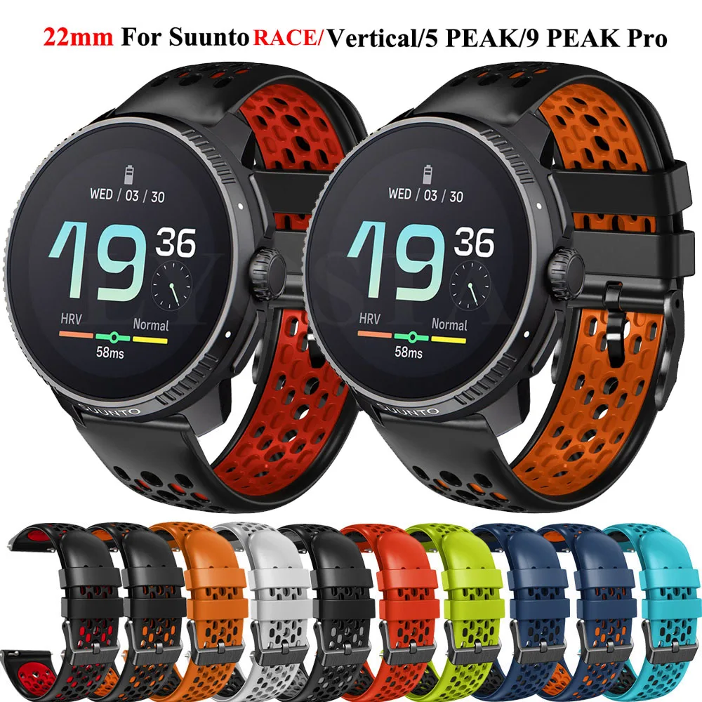 Cinturino In Silicone Caldo Da 22Mm Per Suunto 5 9 Peak Pro Wristband Per Suunto Race Orologio Verticale Bracciale Sportivo Sostituisci Accessori Cint