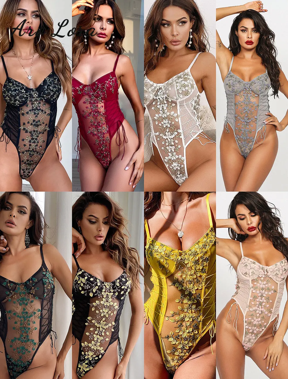 Butterfly Lace Bodysuit Lace Up Bandage Sexy Bodysuit Ladies Mesh Bodysuit  Top Body Femme Plus Size Embroidery Strap Body Traf - Rompers&playsuits -  AliExpress