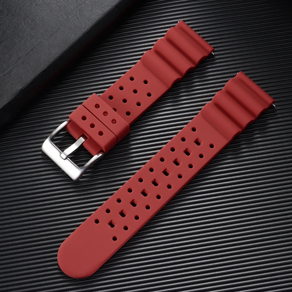 Premium High Tensile Silicone Sport Watch Band - Waterproof & Breathable Rubber Strap