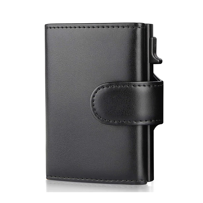 Rfid Credit Card Holder Wallets Men Black Magic Trifold Leather Slim Mini Wallet Small Money Bag Male Purses Carteira Masculina 2
