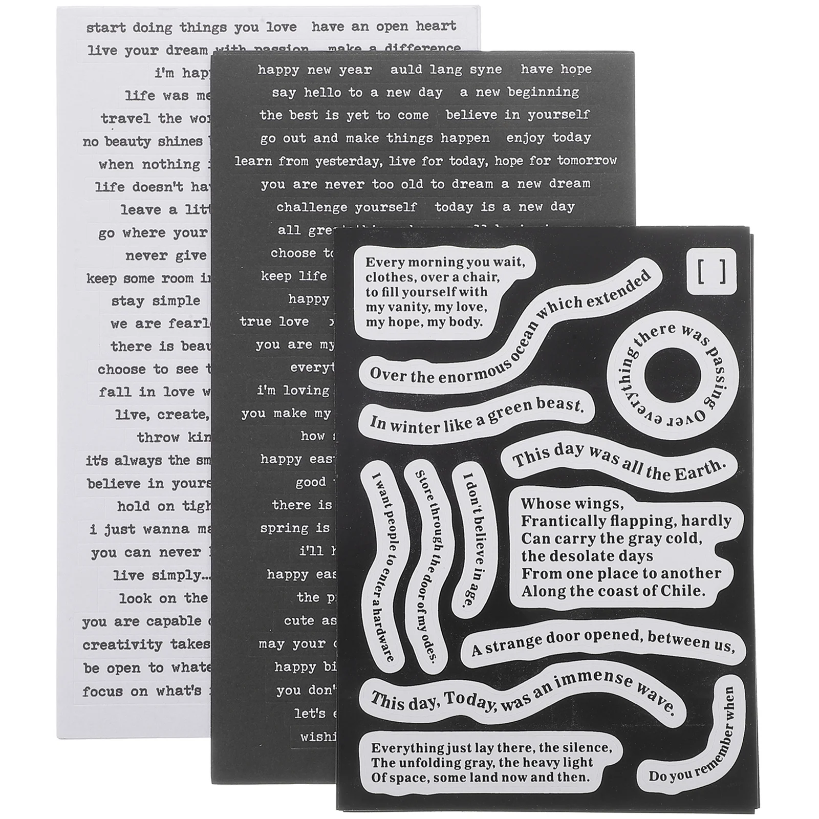 

16 Sheets Text Handbook Stickers Diary Quote for Journaling Paper Vintage Aesthetic Decor