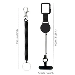 Secure and Retractable Phone Lanyard with Carabiner Clip (Other)