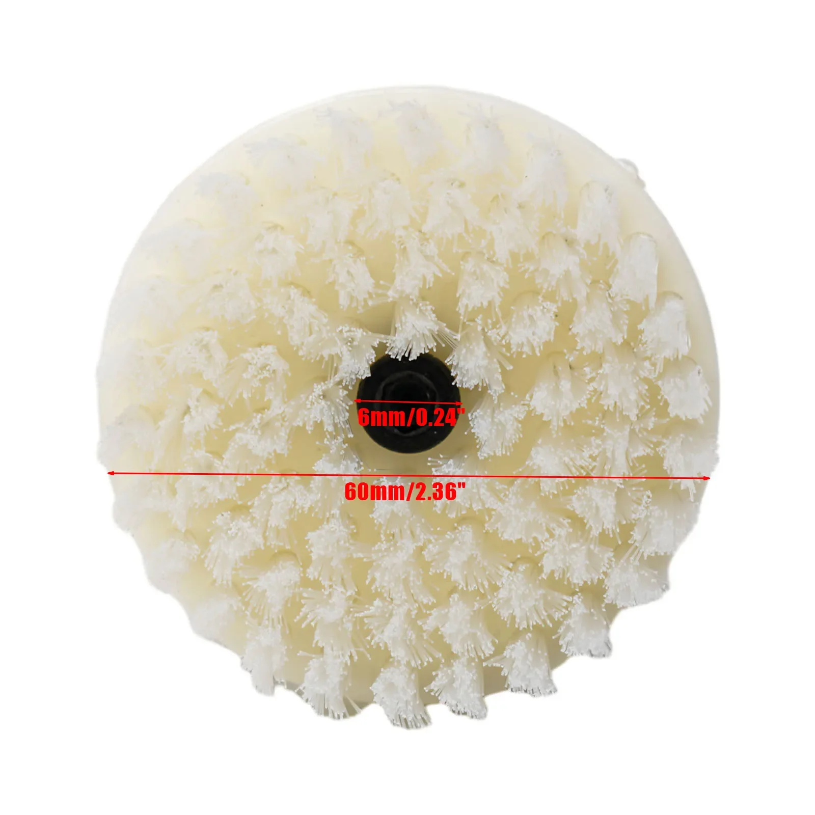 하이 퀄리티 소프트 드릴 구동 브러시 헤드, 흰색 및 금속, 직경 60mm, 실내 청소, 자동차 인테리어