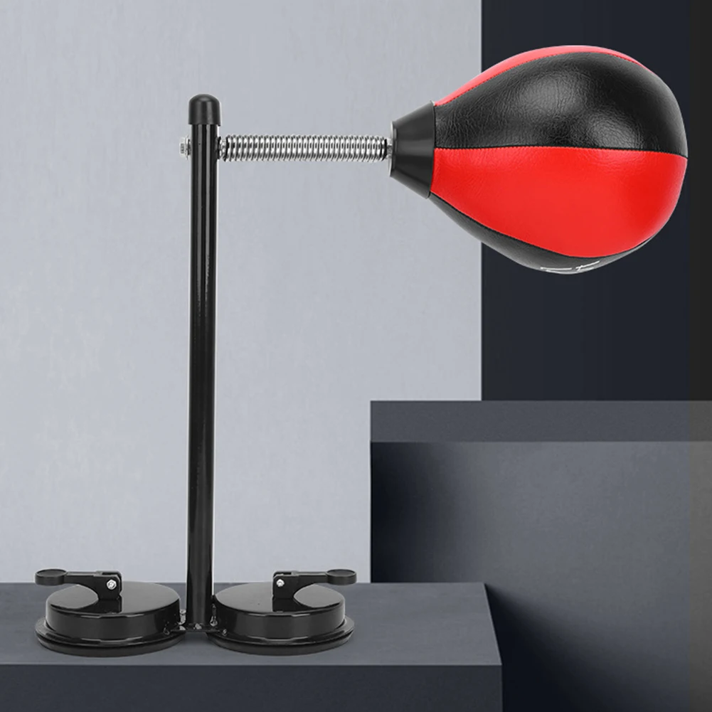 Wall Mount Punching Speed Bag Height Adjustable Punching Bag with Suction Cup Ball with Spring for Home Office
