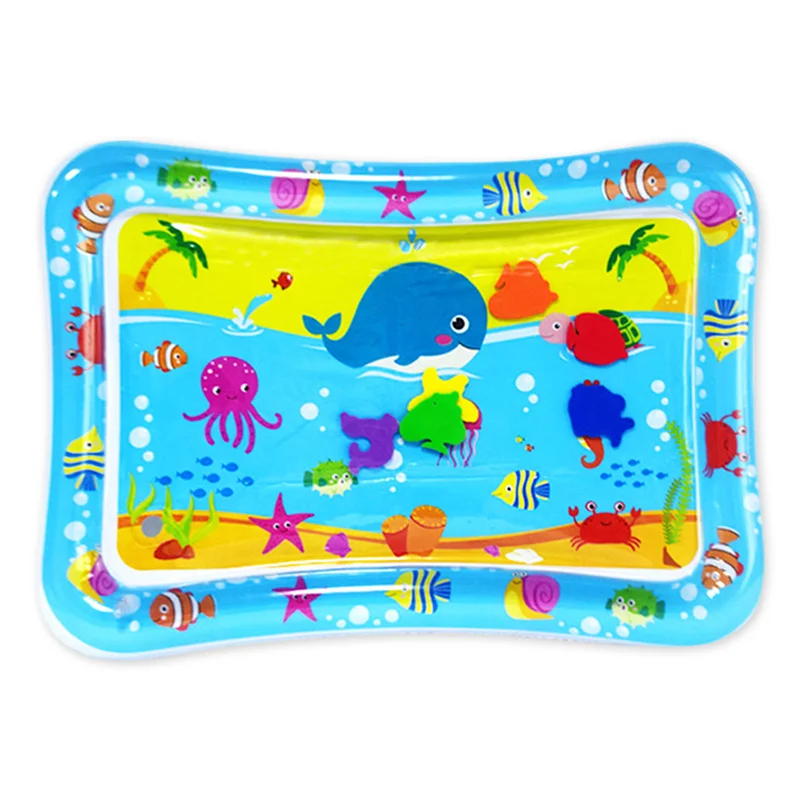 1pc Blue Whale Inflatable Playing Mat PVC Baby Play Water Mat Toddler Pad Kids Early Education Activity Toys Cushion