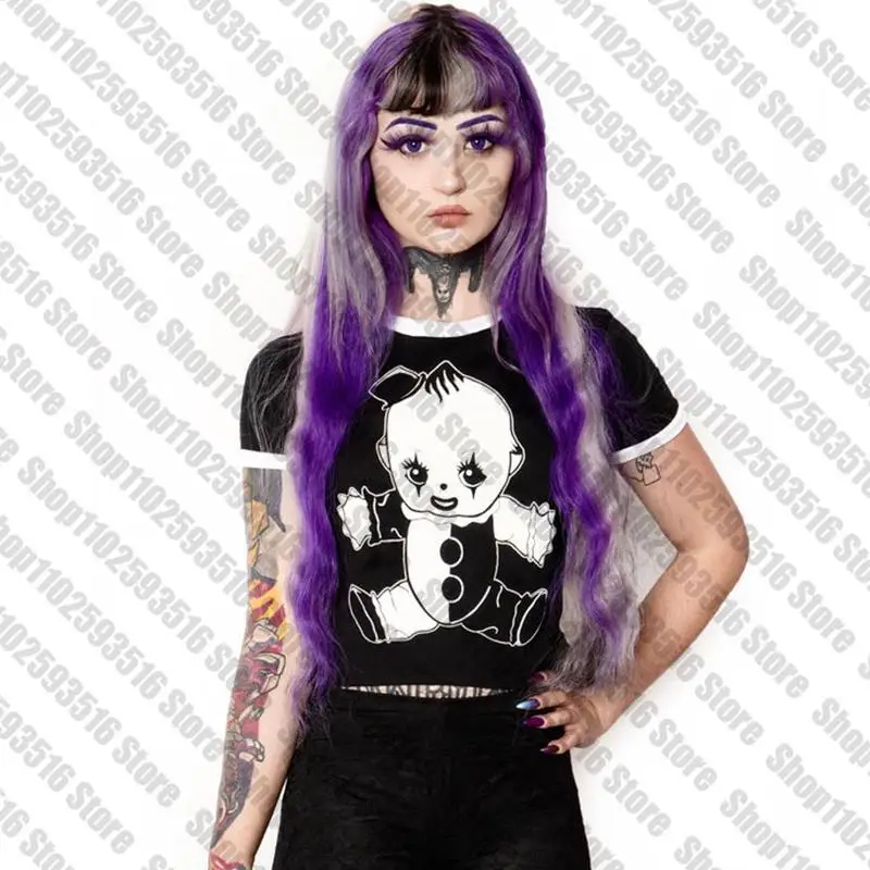 Ropa Mujer Verano Emo Grunge Camisas Punk Guitarra Graphic Baby