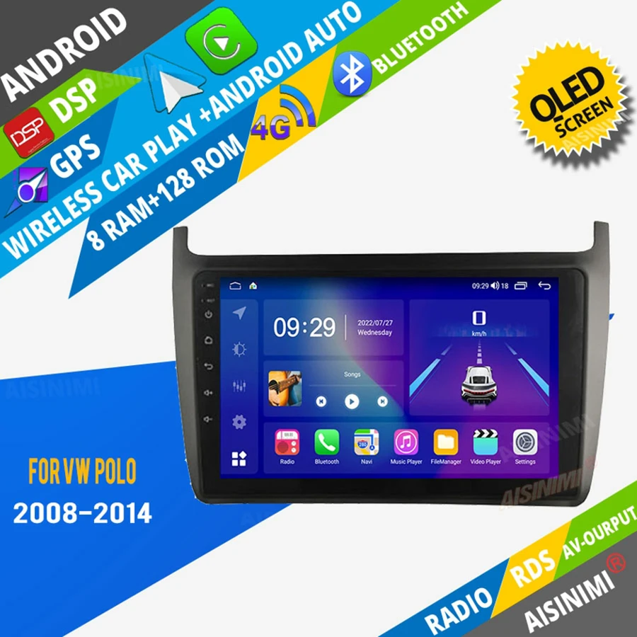 

AISINIMI автомобильный dvd-плеер на основе Android навигация для VOLKSWAGEN POLO 2008-2014 автомобильное радио, автомобильное аудио, Gps, мультимедийный стерео монитор