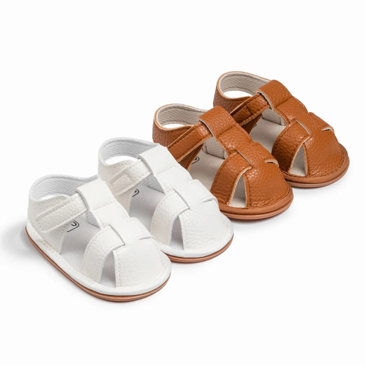 Meckior 2024 nouveau été bébé sandales en cuir PU bas bébé garçons filles sandales doux anti-dérapant nouveau-né loisirs nourrissons chaussures