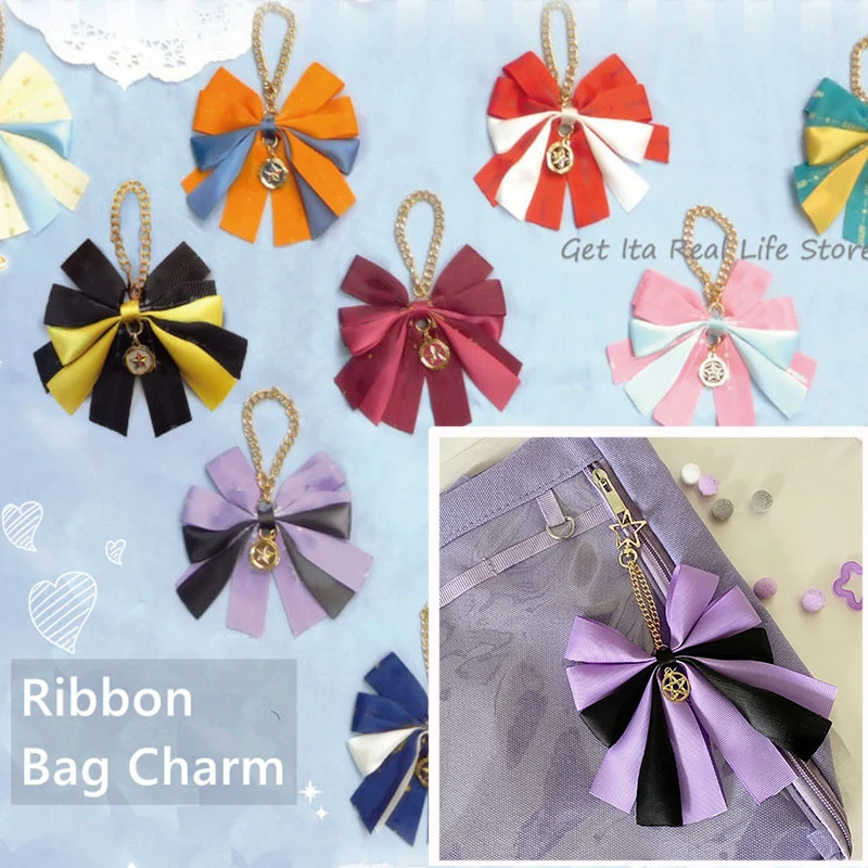 Multi color Ribbon Ita Bag Charms with Star Women Backpack Anime Color Ornament Girl Decoration
