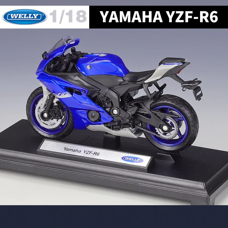 Welly 1:12 Yamaha YZF-R6 Alloy Racing Motorcycle Model Diecast Metal Street Motorbike Model Simulation Collection Kids Toys Gift 5