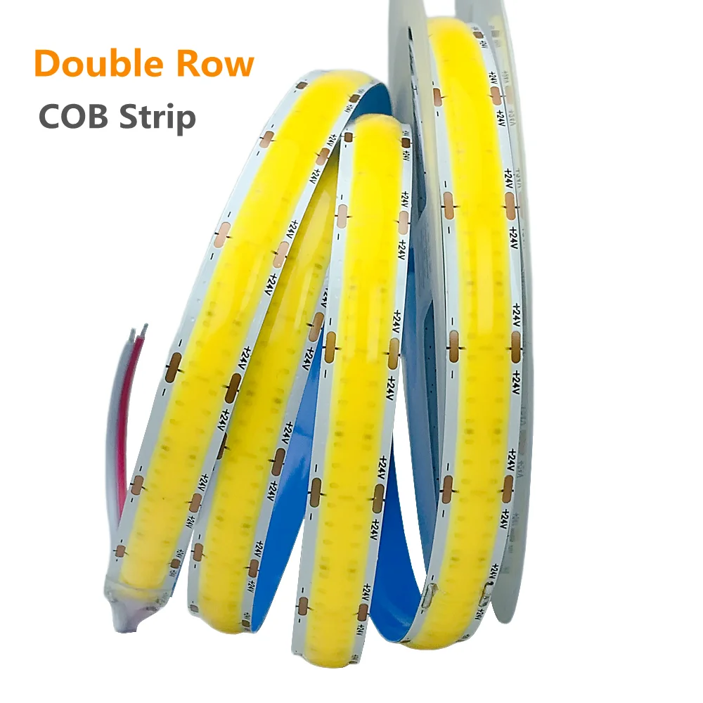 

Super Bright COB LED Strip,Double Row 616 624 LEDs/m Flexible Dimmable Led Lights RA90 Tape Lighting 3000K 4000K 6000K DC12V 24V