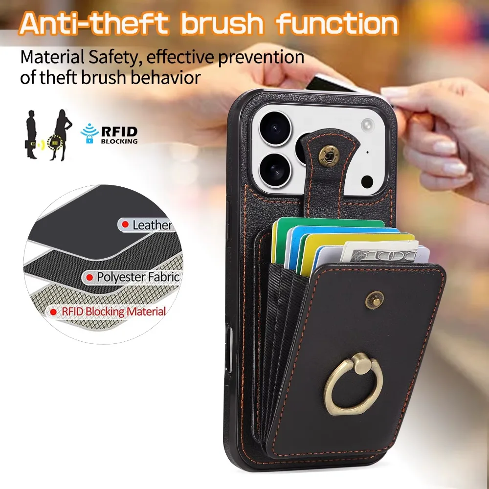 Compact RFID Blocking Crossbody Wallet and Card Holder with Phone Case Functionality