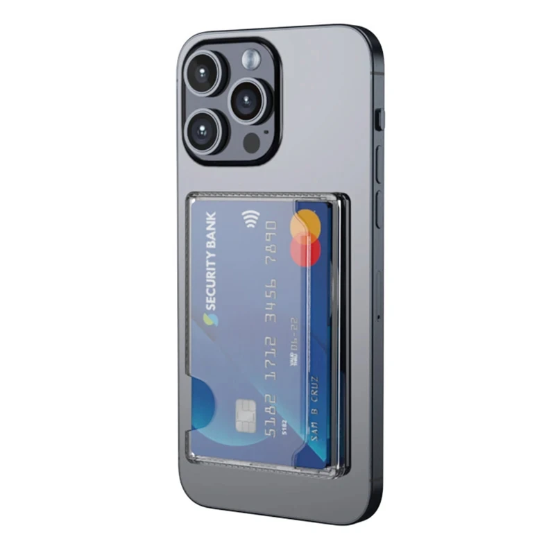 Magnetic Clear Wallet Card Holder with Magnetic Card Slots Cover
