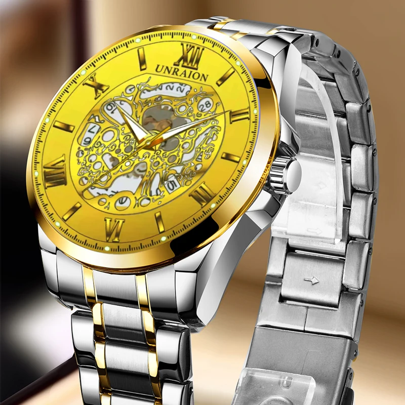 

[Official genuine] Full automatic watch Men's hollow quartz watch Calendar waterproof luminous men's business