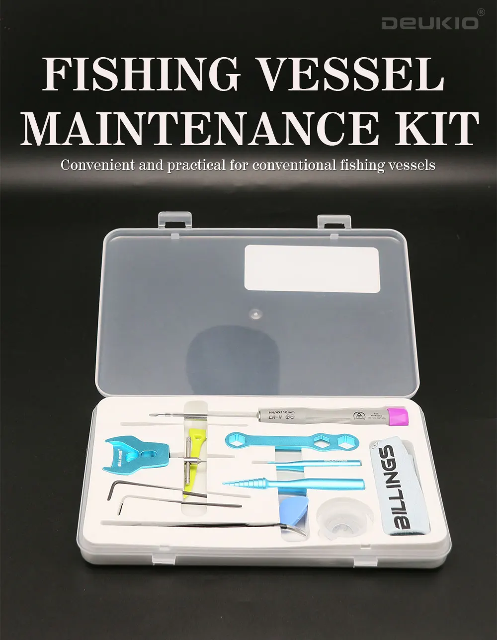 Description Picture 6 of item1 Set Fishing Reel Bearing Pin Remover Maintenance Wrench Screwdriver Tweezer Repair Tool Kit DIY Modified Baitcasting Reel