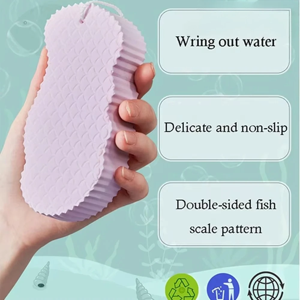 Spugna da bagno magica per bambini Spazzola esfoliante 3D per una delicata rimozione della pelle morta - Scrubber per il corpo del bambino e strumento per la pulizia del massaggio - immagine 3