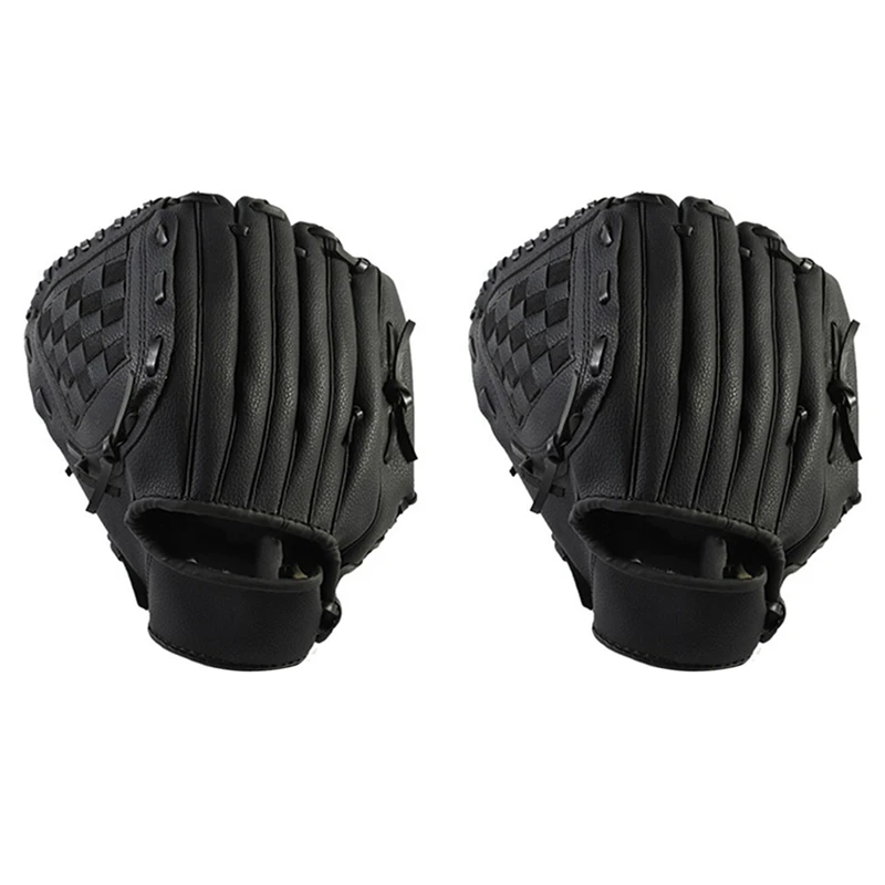 

2X Outdoor Sports Baseball Glove Softball Practice Equipment Right Hand For Adult Man Woman Train,Black 11.5 Inch