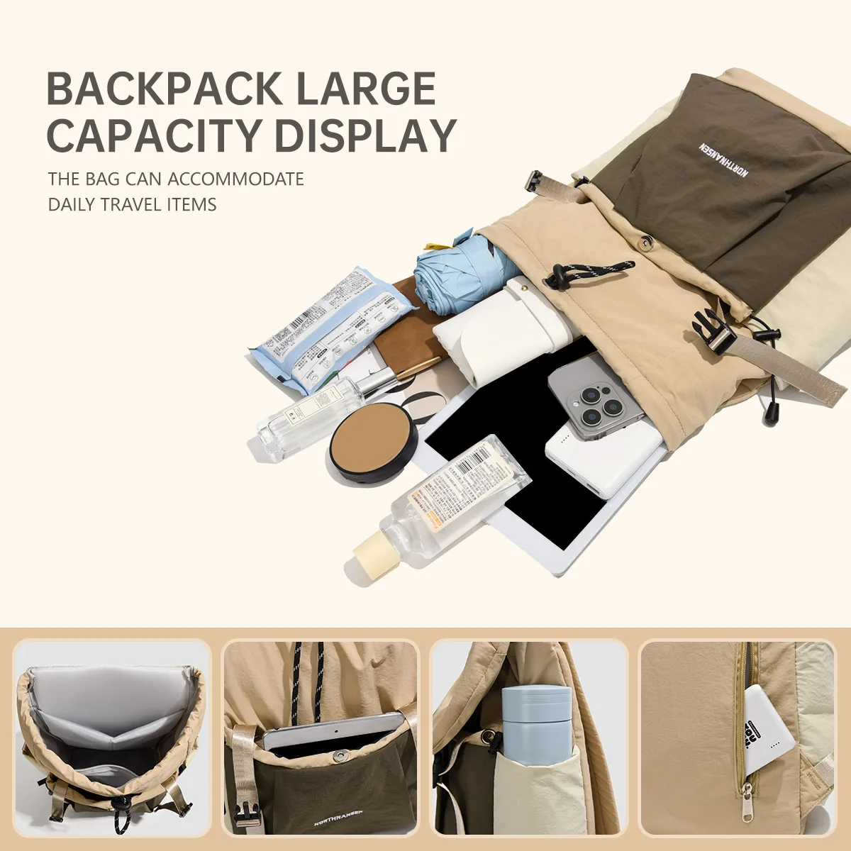 French Saint Levi 2025 New Vintage Backpack Lightweight Casual Versatile Men's Simple Backpack Travel School Bag Women