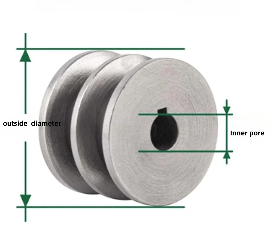 1pcsOuterDiameter80mmBeltPulleyDoubleGroove2ATypeFlatCast