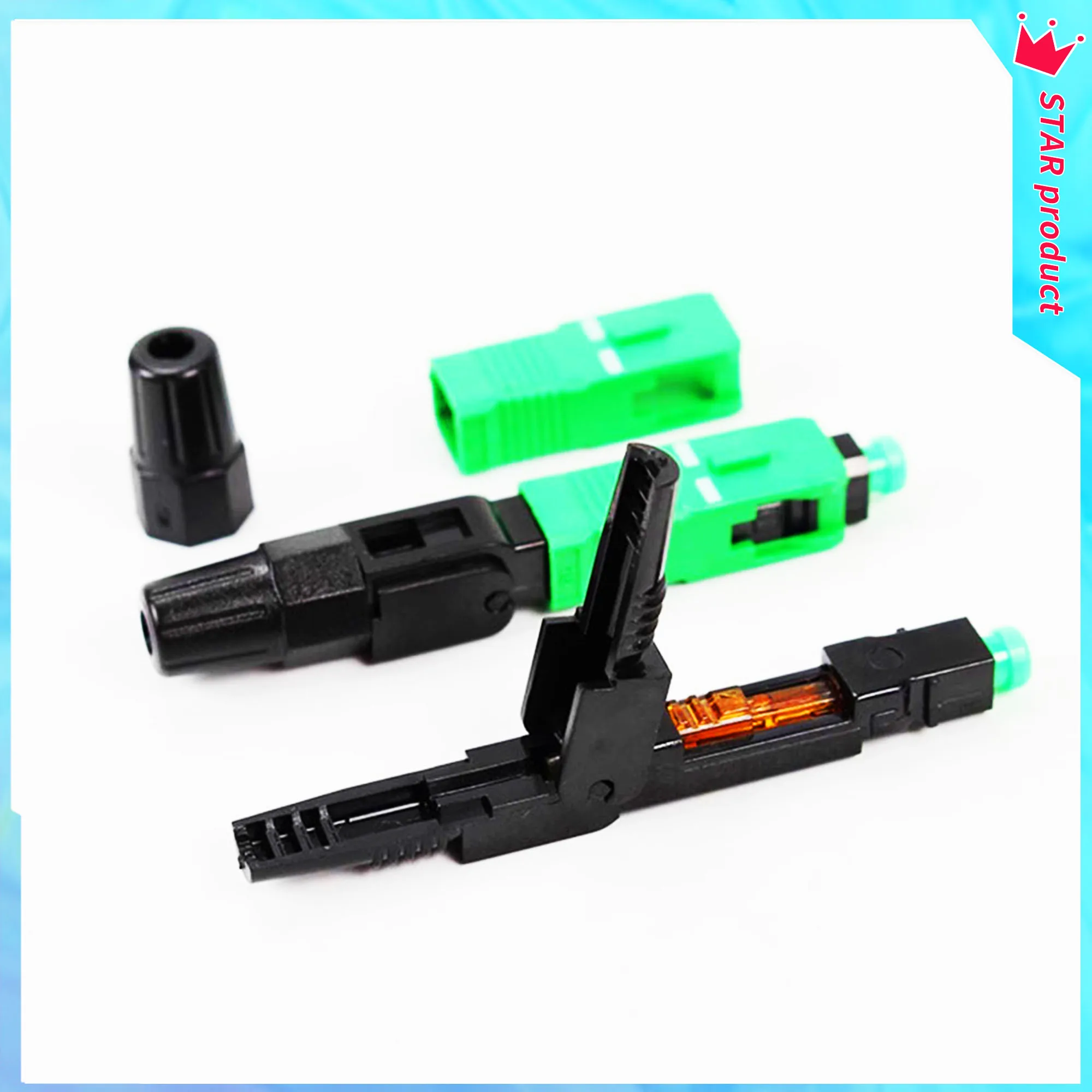55MM 60MM SC APC Optic Fast Connect  FTTH Optical Fiber Connector Cold Connector SM Fiber Optic Fast Connector Optical Adapter