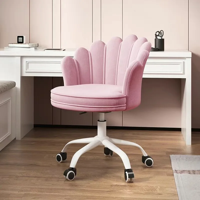 Nordic Fabric Backrest Chair waitting office work Negotiation Restaurant Dining Chair Bedroom Dresser Makeup Titanium gold stool
