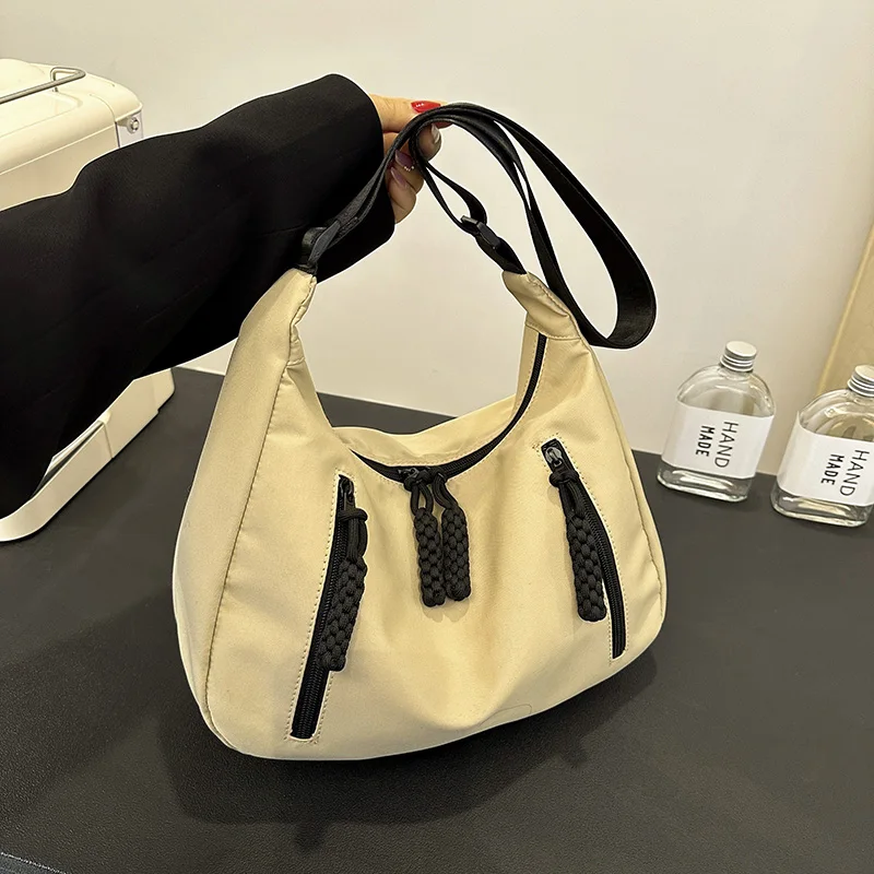 

Free shipping 2024 new high-quality nylon zipper women's shoulder bag, urban large capacity portable commuting crossbody bag