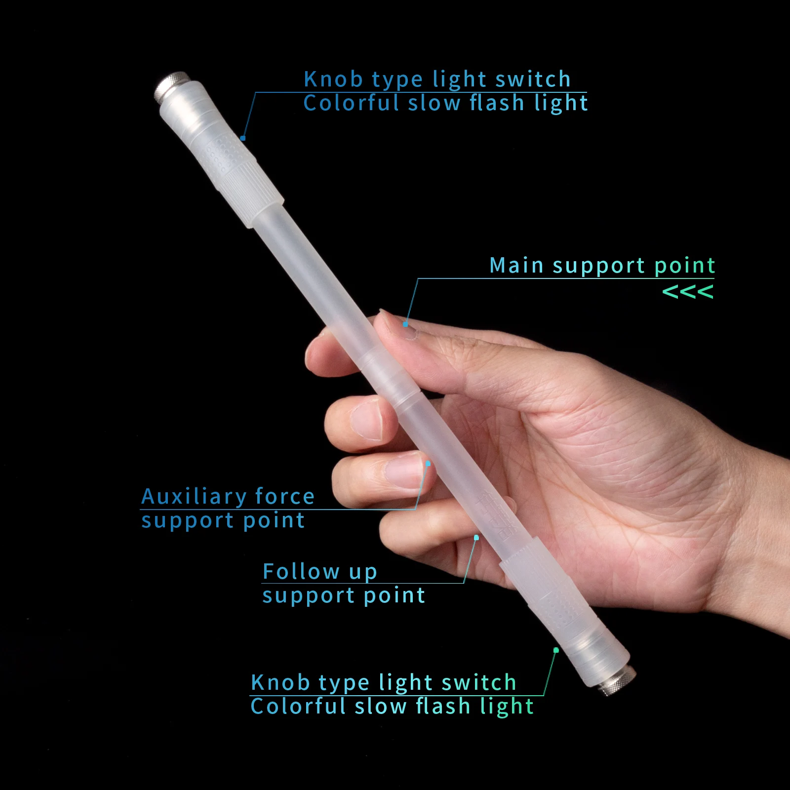 Non-writable professional rotary pen luminous rotary pen advanced decompression colorful super slow flash gradient