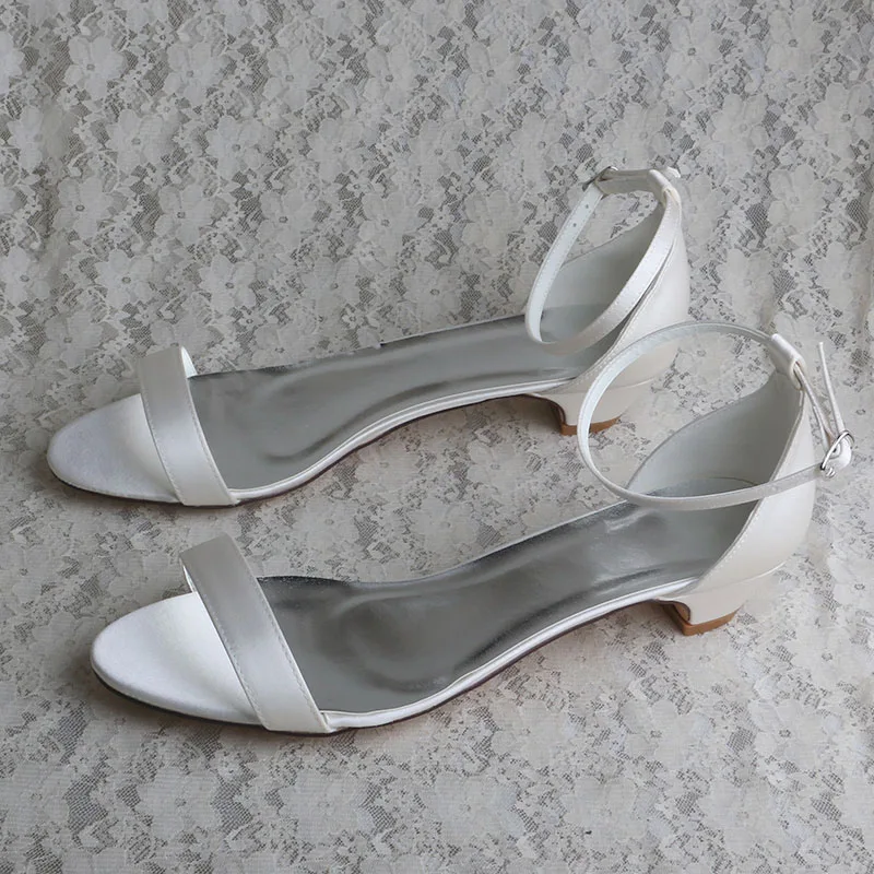 

Wedopus Ankle Strap Low Heel Woman Sandal Bridal Open Toe Big Size