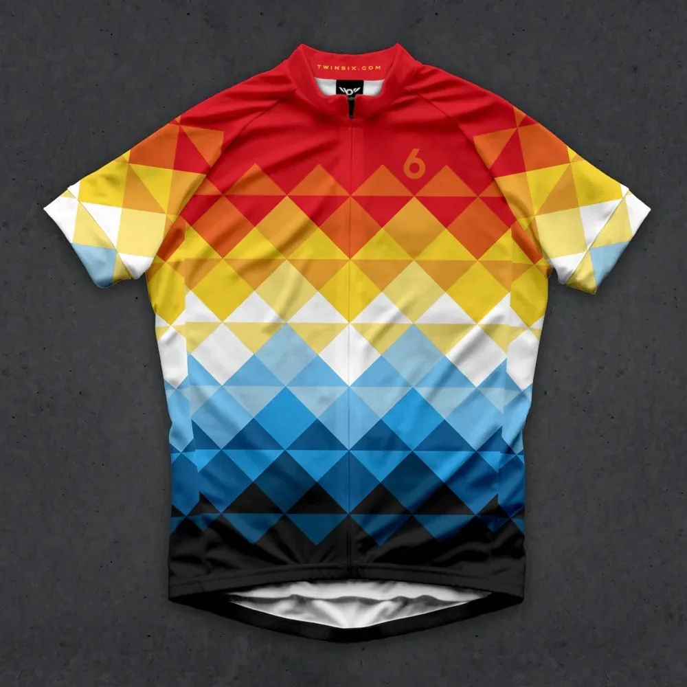thumbnail image 1 of Camiseta de ciclismo Twin Six 6 para hombre, camiseta de verano para bicicleta de montaña, de secado rápido, con protección solar, sudadera estampada, uniforme de ciclismo y triatlón, 1 of 5