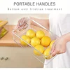 2pcs Stackable Refrigerator  Bins,  Space-saving Transparent Organizer With Handles, For Cabinets, Shelves, Drawer, Countertop A 5